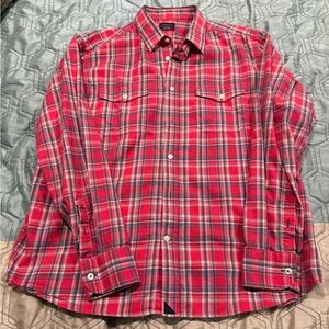 UNTUCKit Button Up Shirt Ojai Plaid Twill Red Men XL  Regular Fit